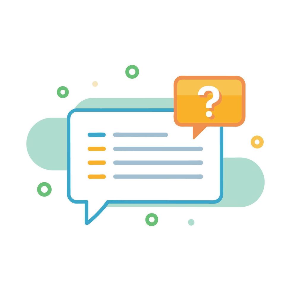 Comment on question isolated flat vector illustration