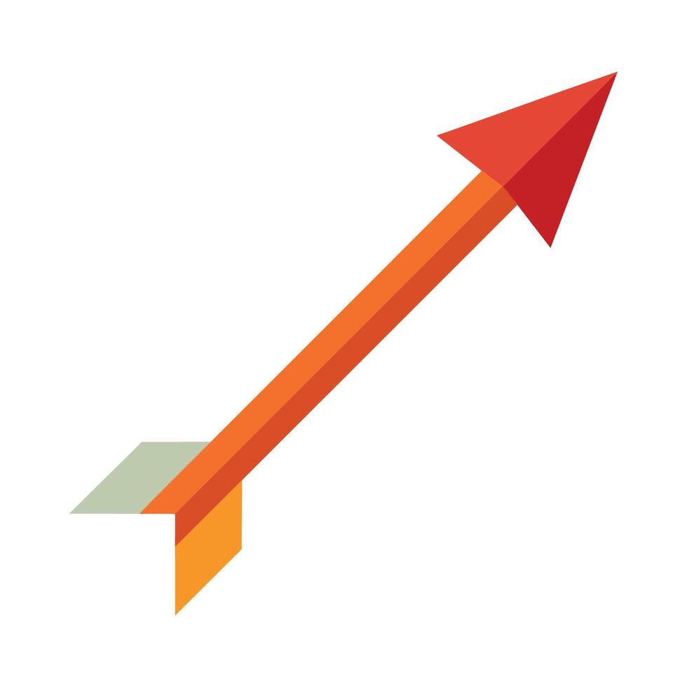 Arrow diagonal flat vector illustration on white background