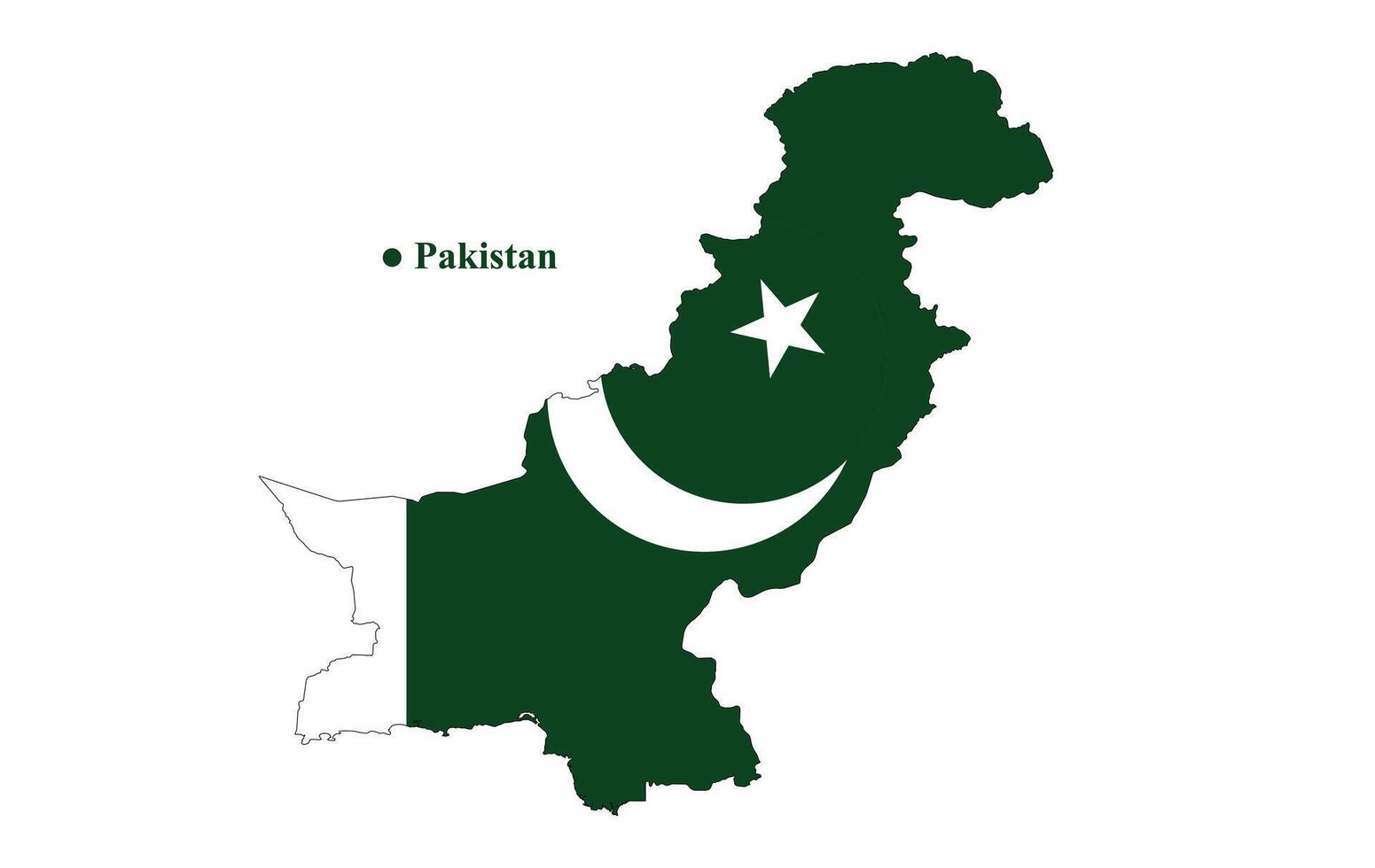 Pakistán mapa con el bandera adentro. vector ilustración