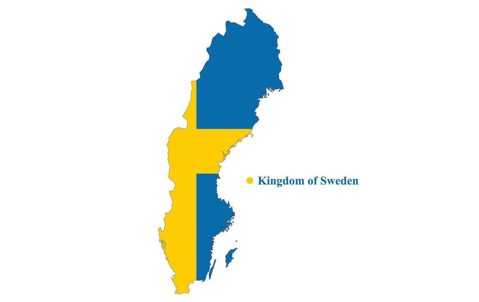 Sweden map with the flag inside. Vector Illustration