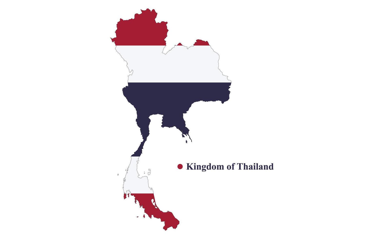 Thailand map with the flag inside. Vector Illustration