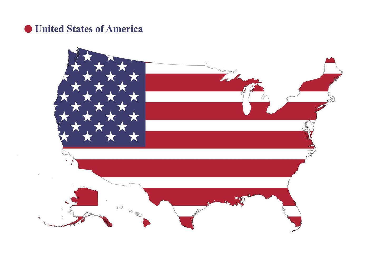 unido estados mapa con el bandera adentro. vector ilustración