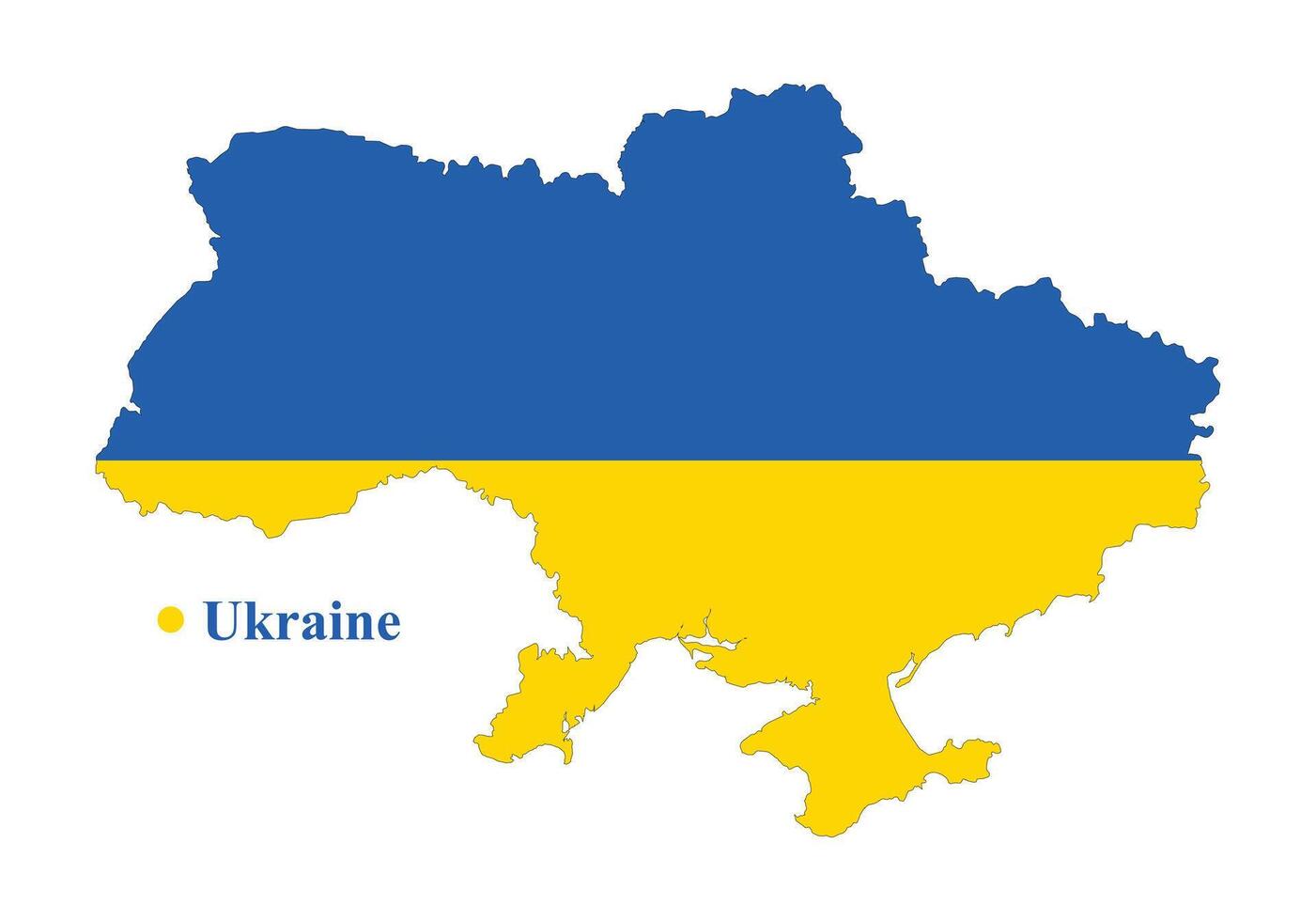 Ukraine map with the flag inside. Vector Illustration