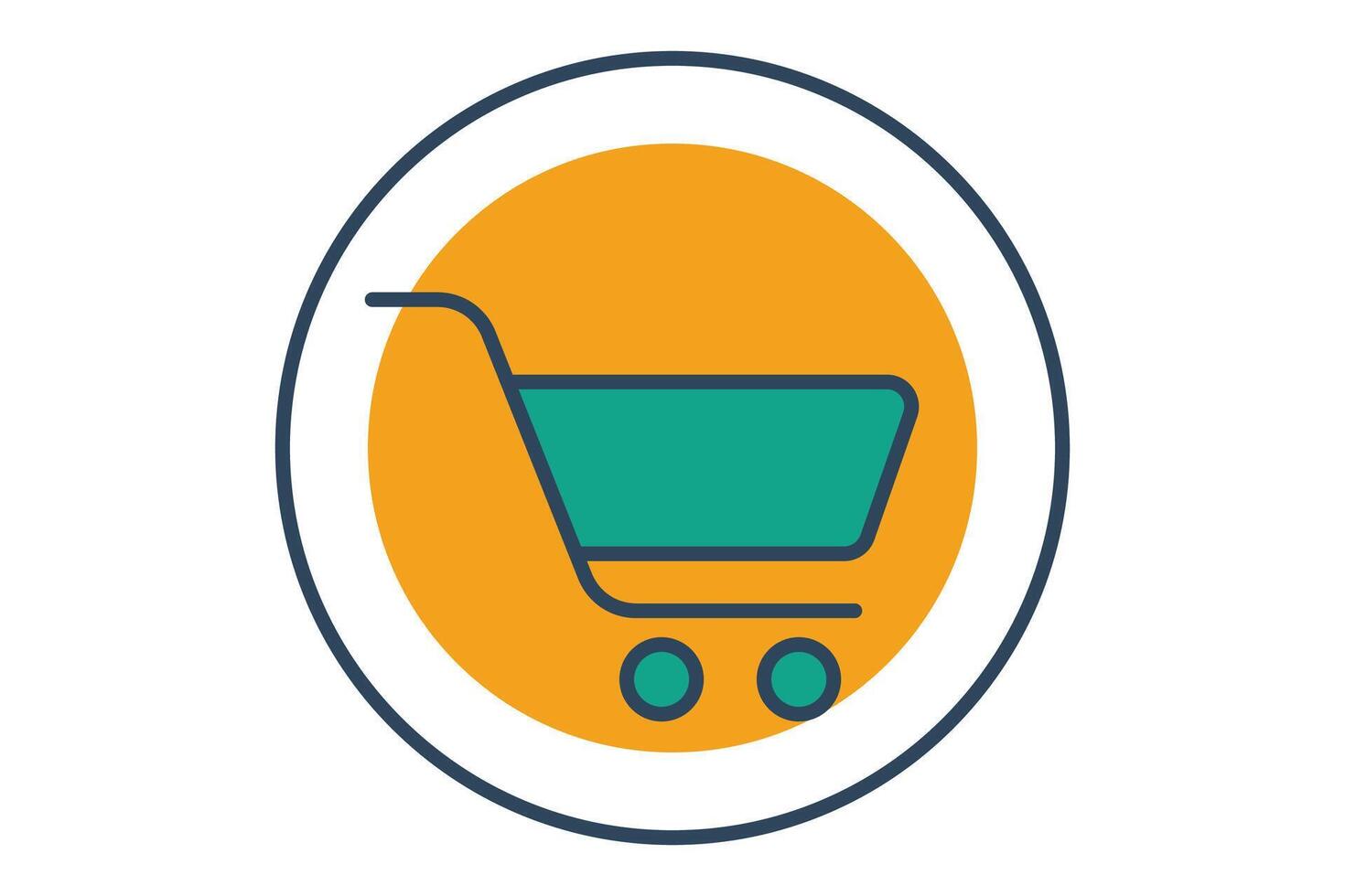 compras carro icono. adecuado para sitios web y en línea compras interfaces plano línea icono estilo. elemento ilustración vector