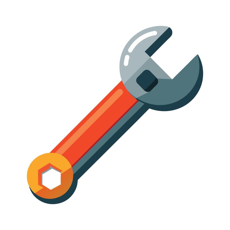 Wrench flat vector illustration on white background