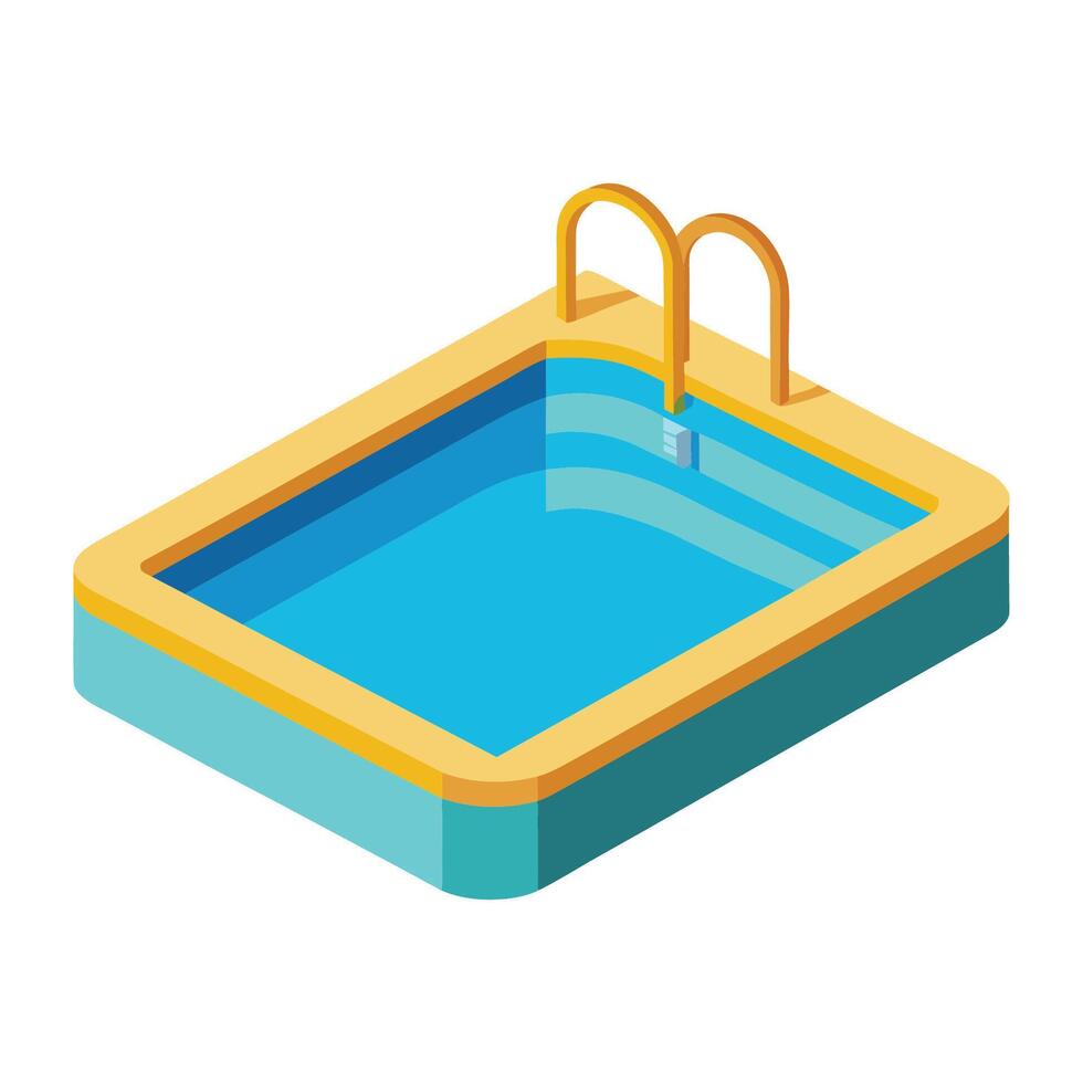 Pool 3d shape vector illustration on white background