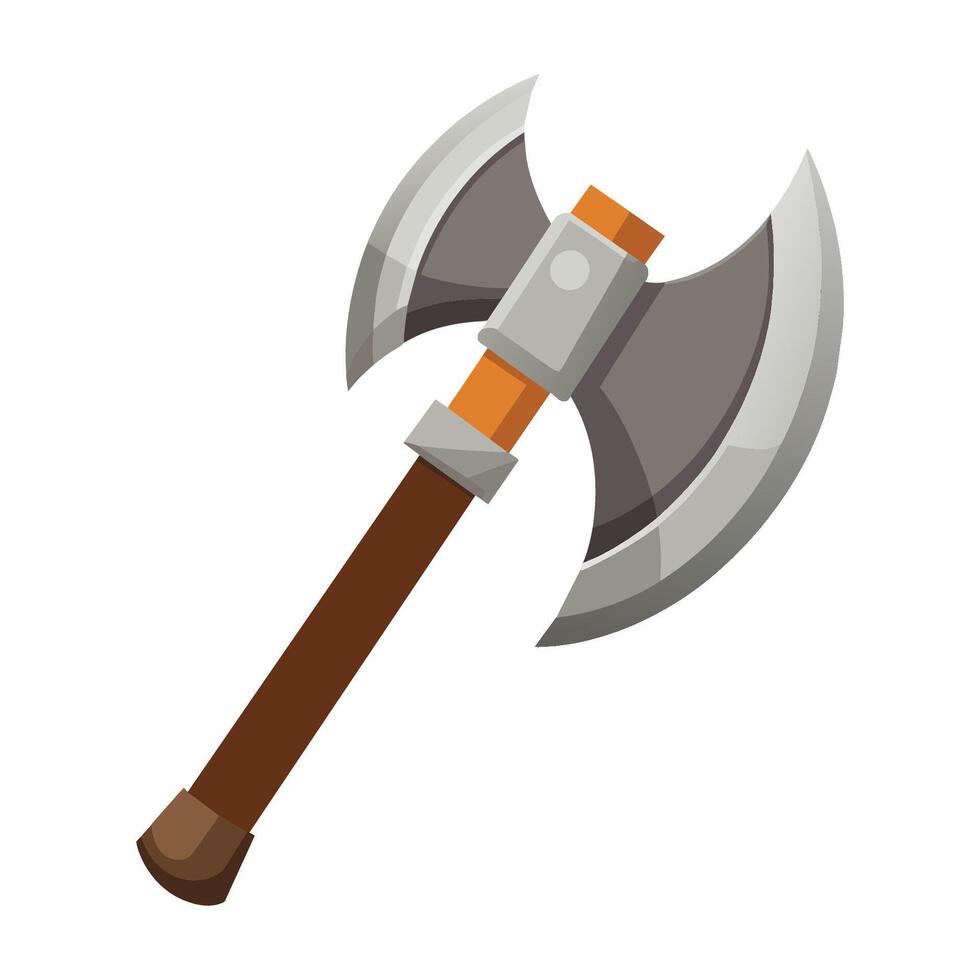 Chinese axe flat vector illustration on white background