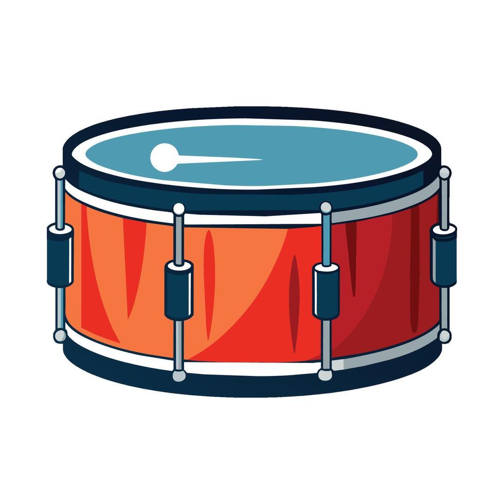 Snare drum flat vector illustration on white background