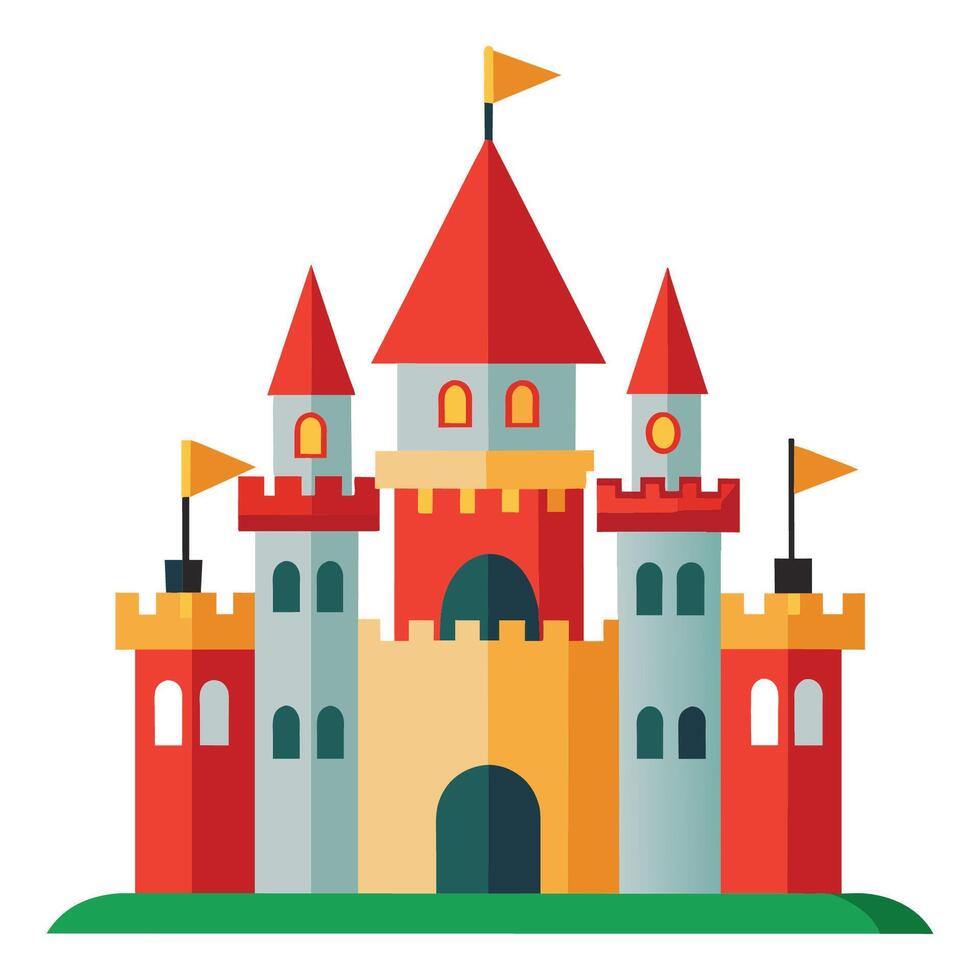 Castle flat vector illustration on white background