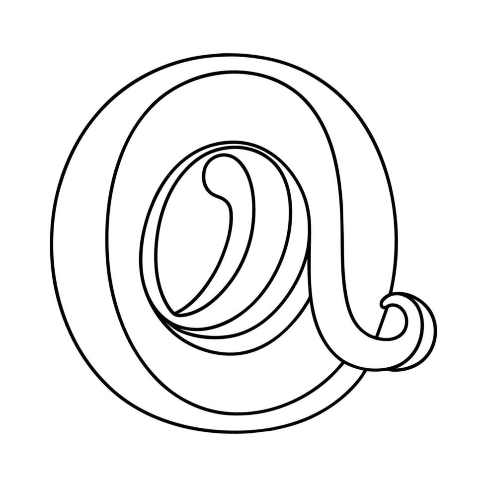 O alphabet line art illustration vector