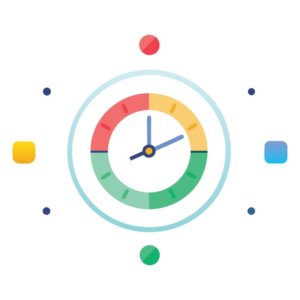 Minimal clock isolated flat vector illustration