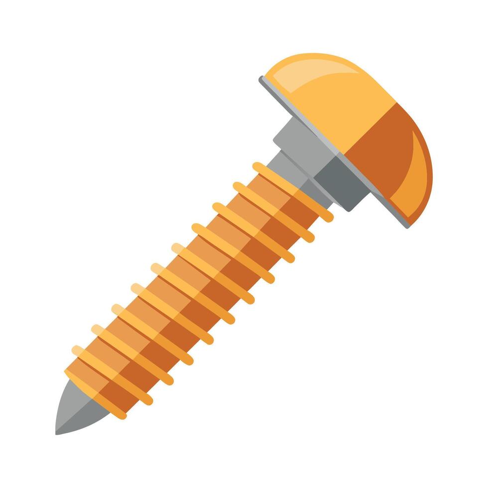 Screw flat vector illustration on white background.