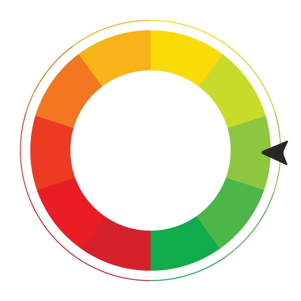 color wheel scale displaying primary colors and their combinations. vector