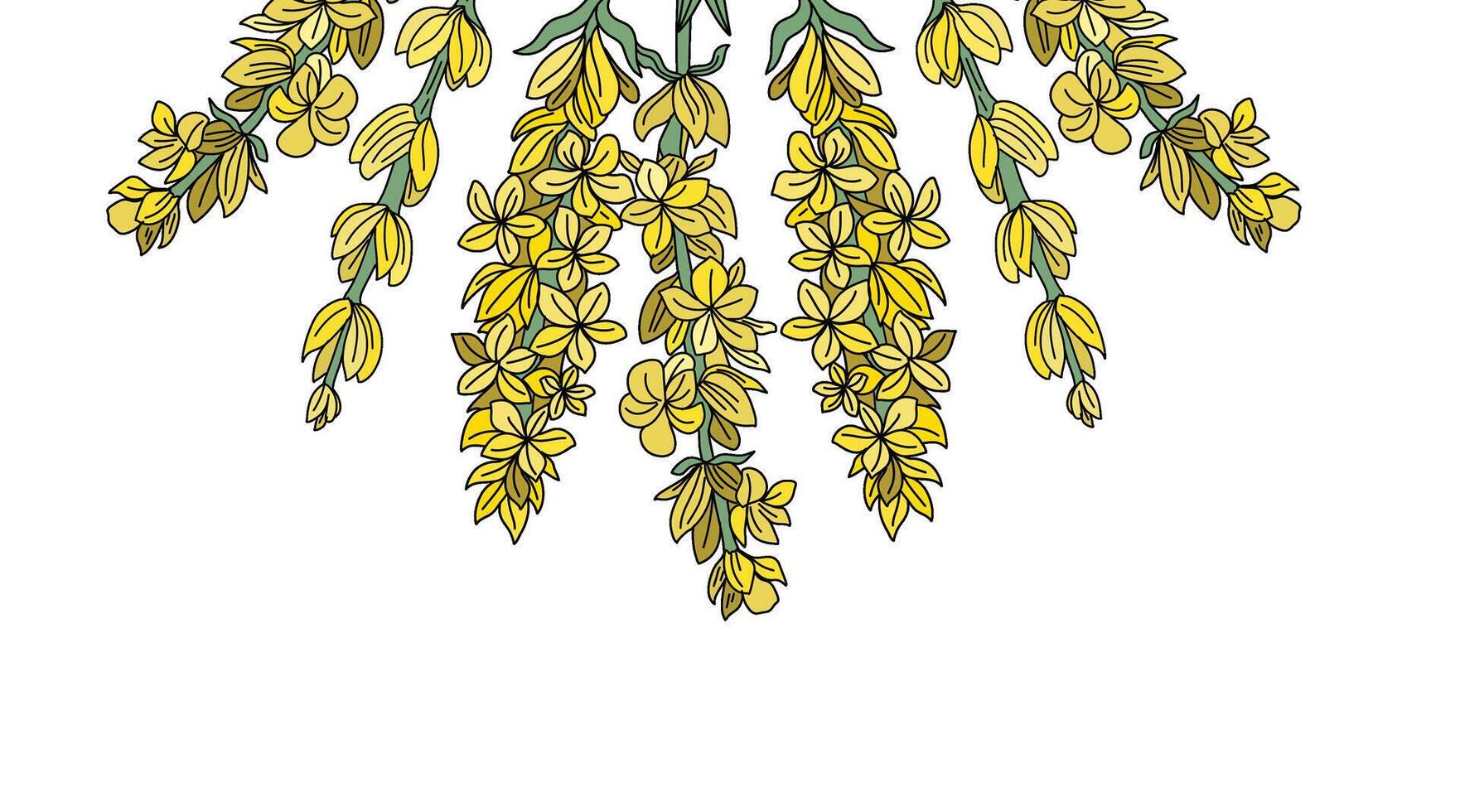 beautiful yellow color flowers, yellow flower elements vector
