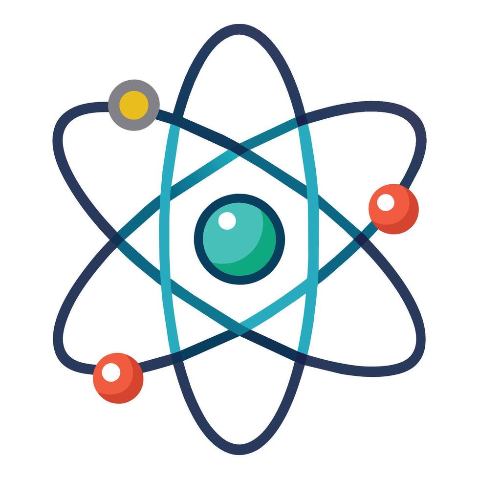 Atom vector illustration on white background