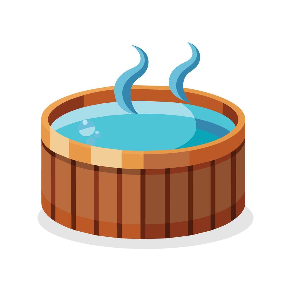 Hot tub Isolated flat vector illustration