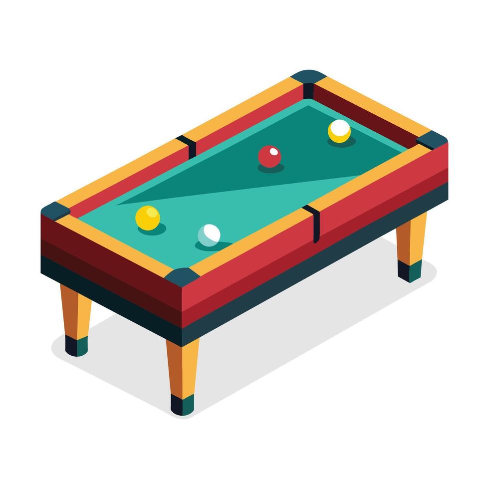 Pool table 3d shape vector illustration on white background