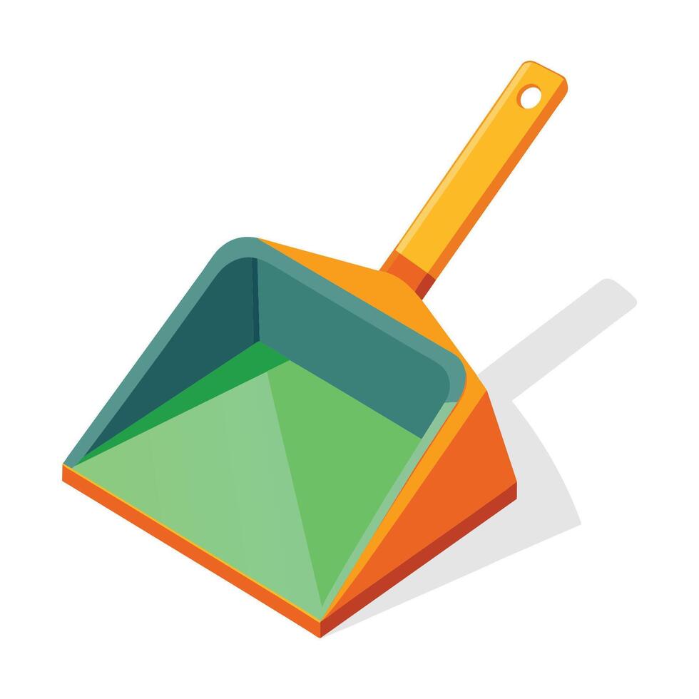 Dustpan flat vector illustration on white background