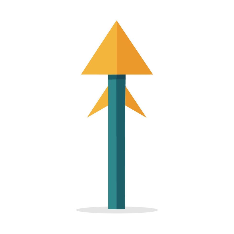 Arrow up flat vector illustration on white background.