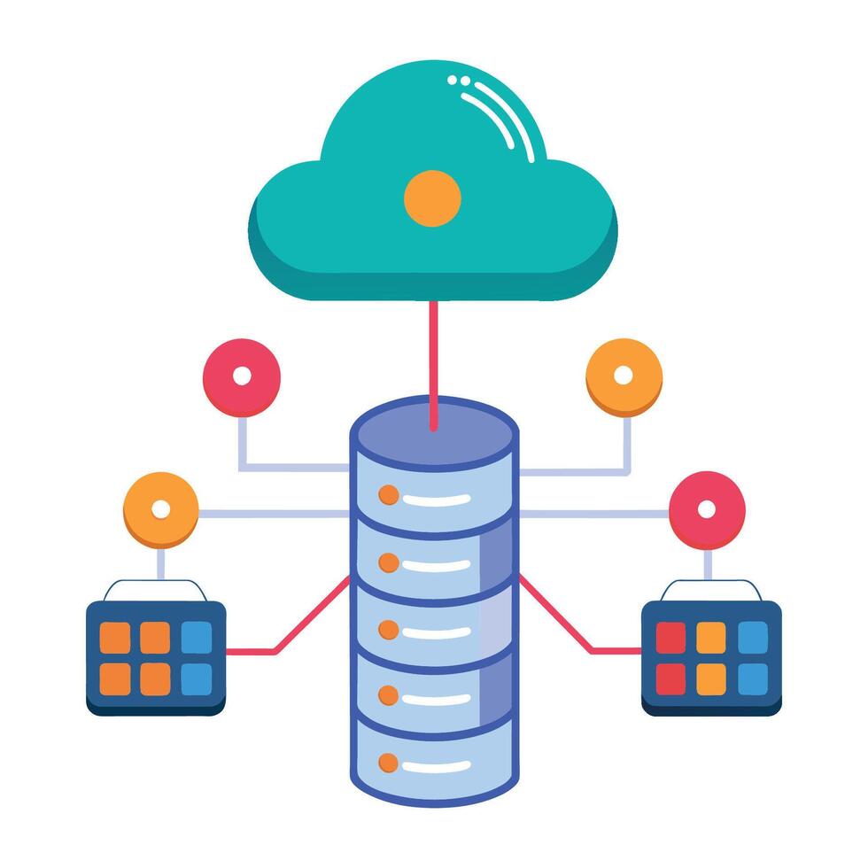 servidor nube configuración aislado vector ilustración.