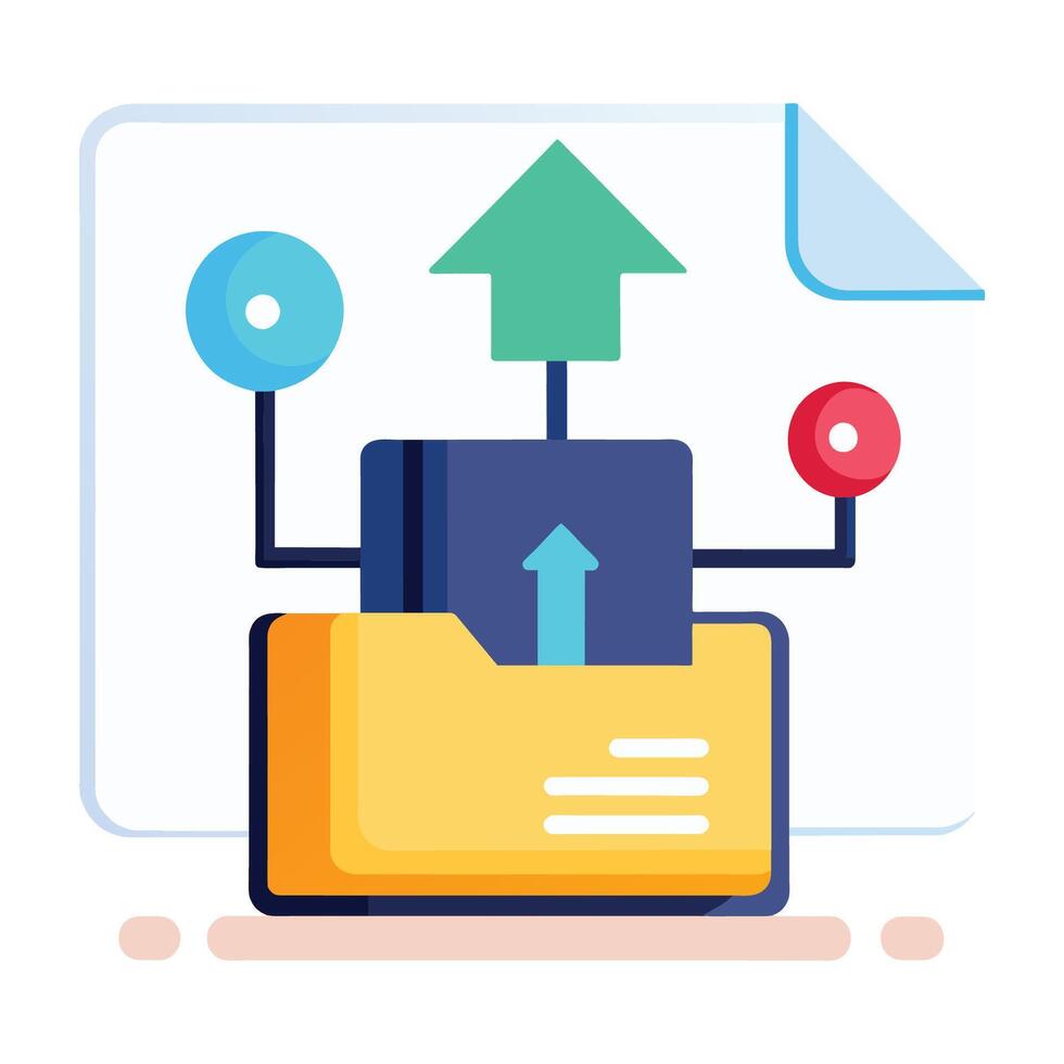 Documents file upload isolated vector illustration