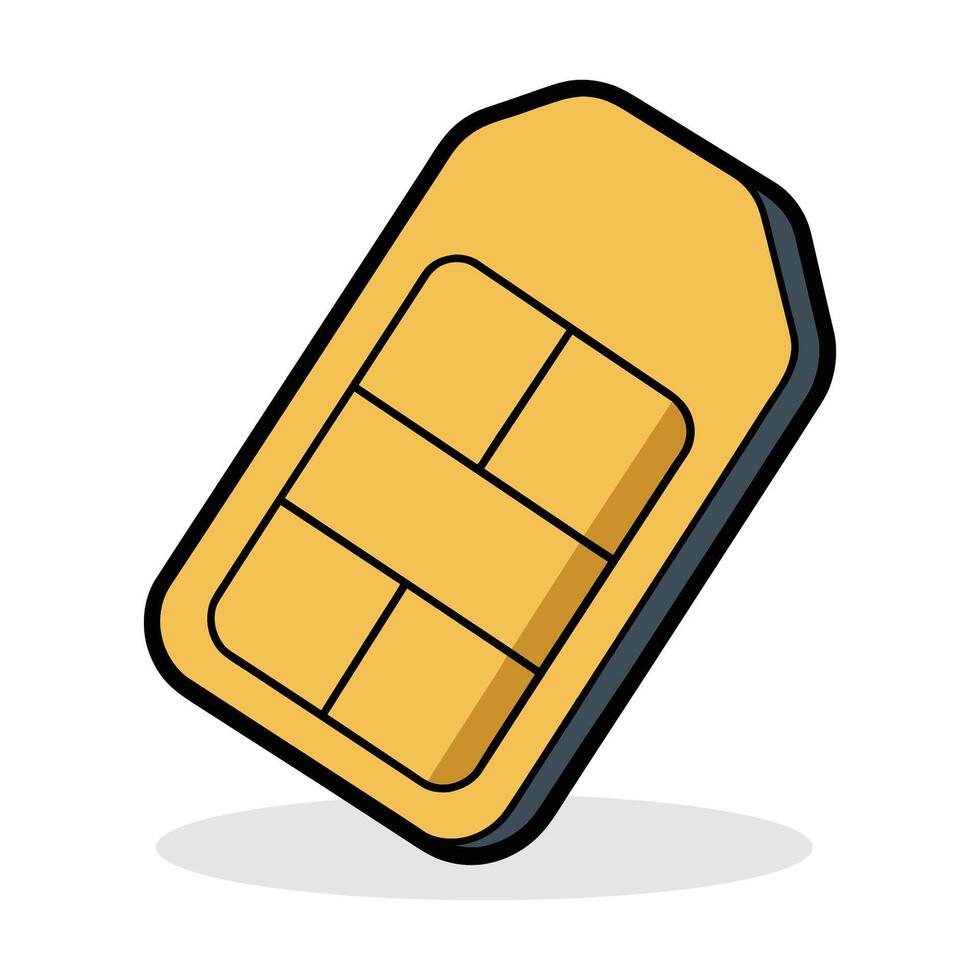 Sim card flat vector illustration on white background