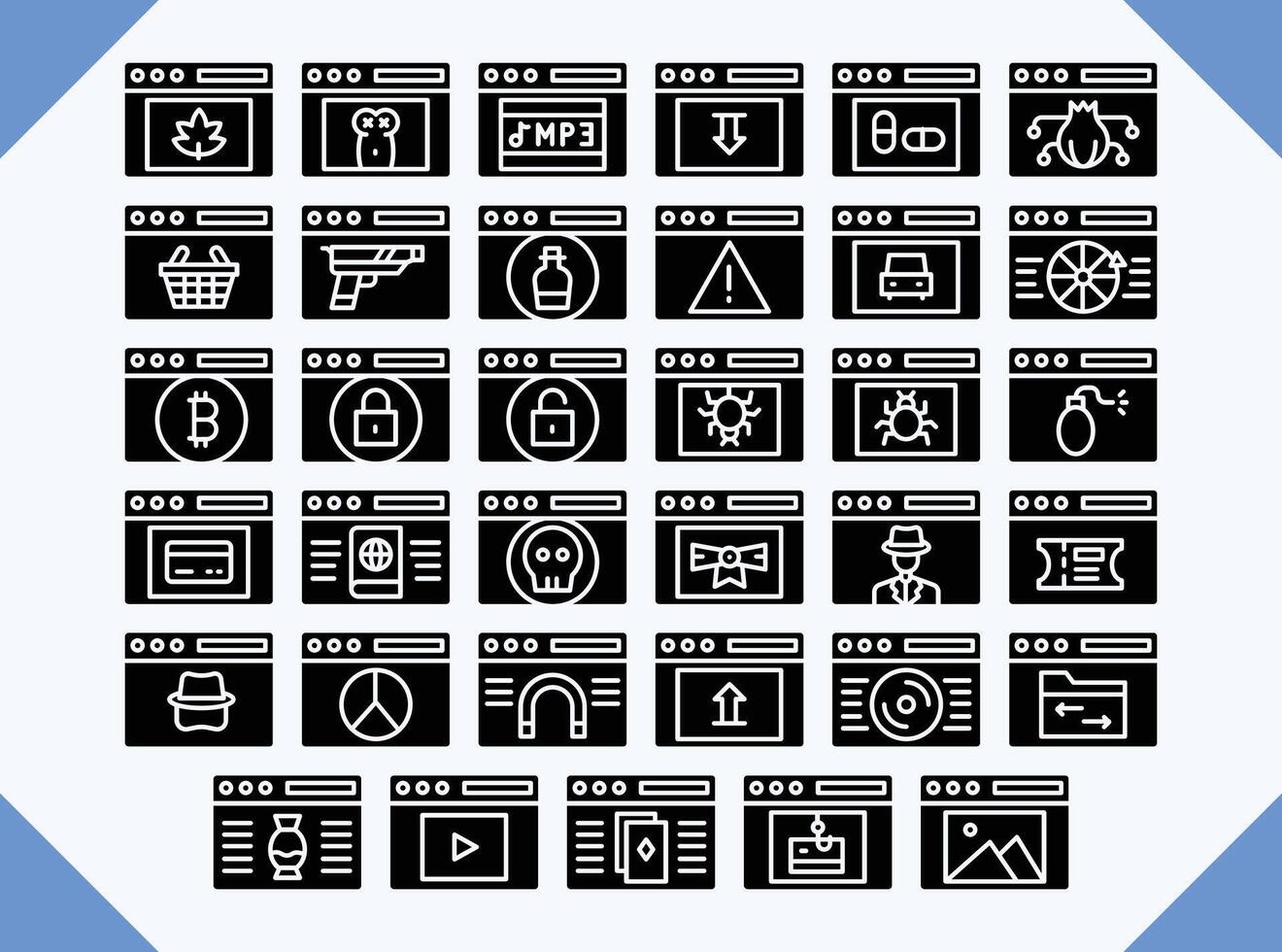 dark web icons design vector for web design and business