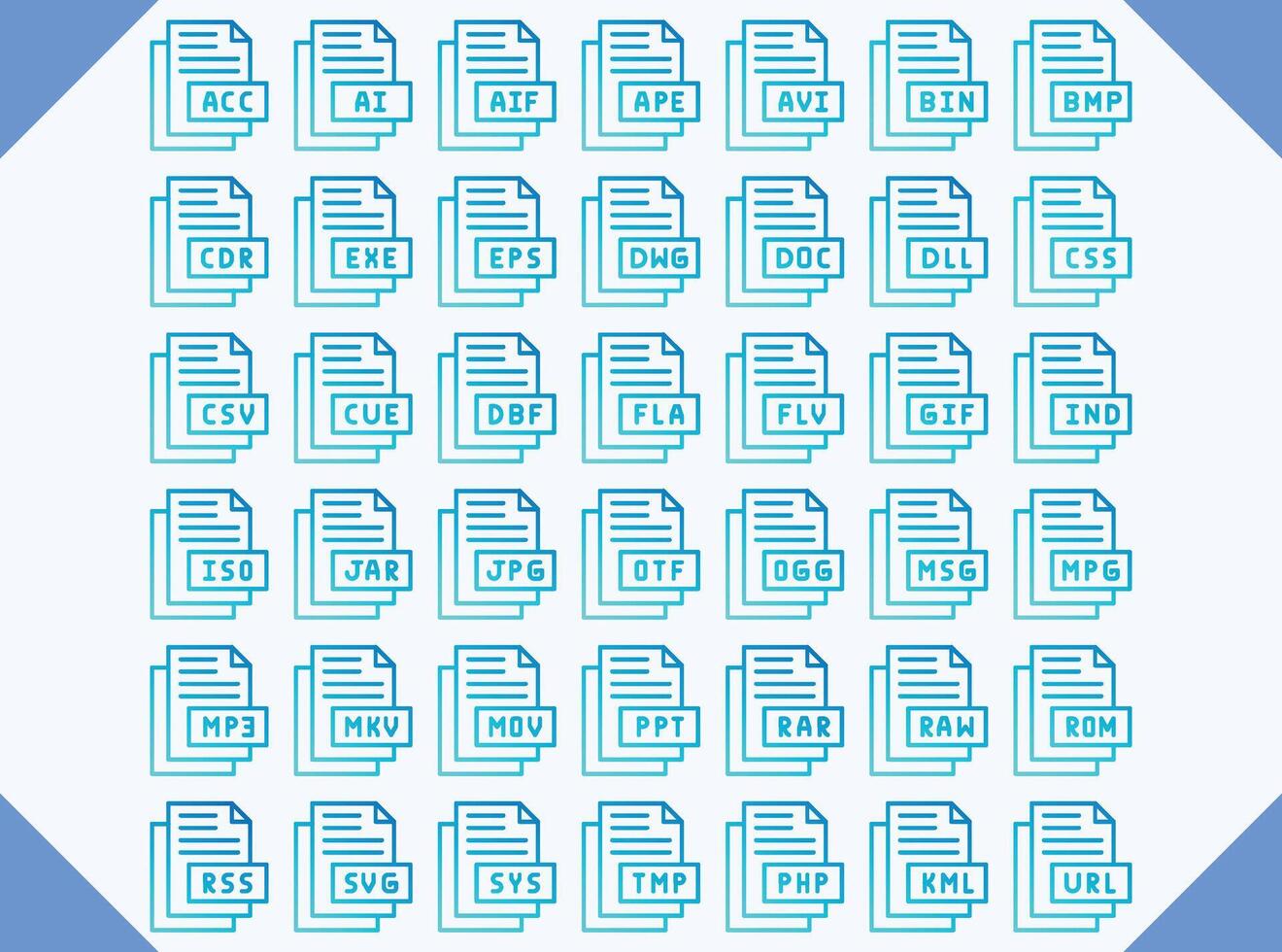 file format icon design for business and web vector