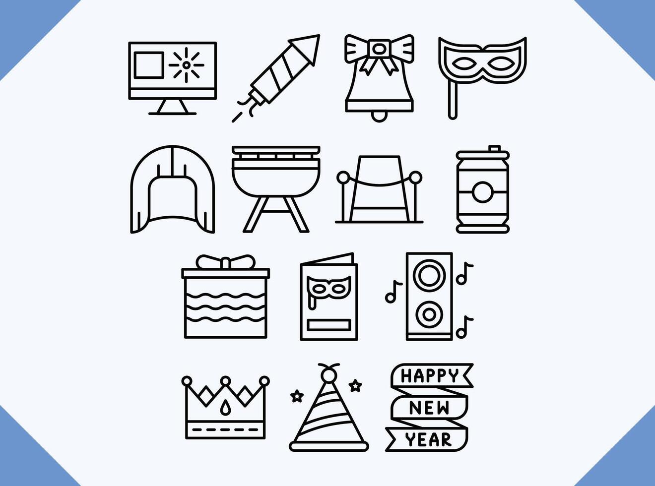 new year line vector design icon for business and web