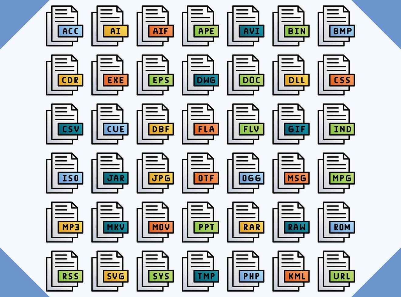 file format icon design for business and web vector