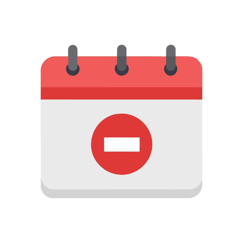 Calender with minus isolated flat vector illustration