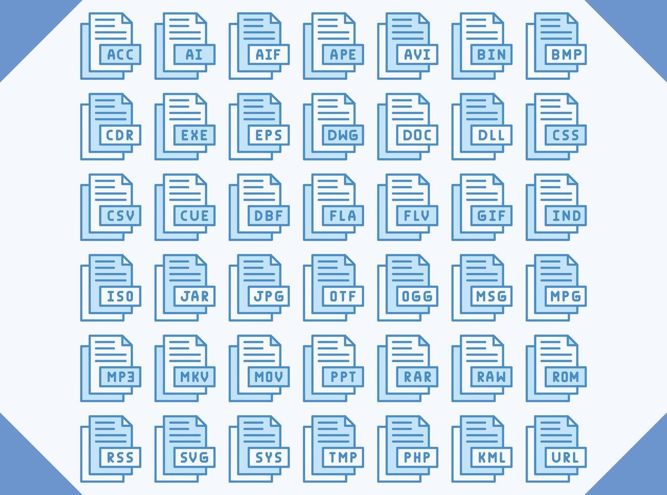 file format icon design for business and web vector