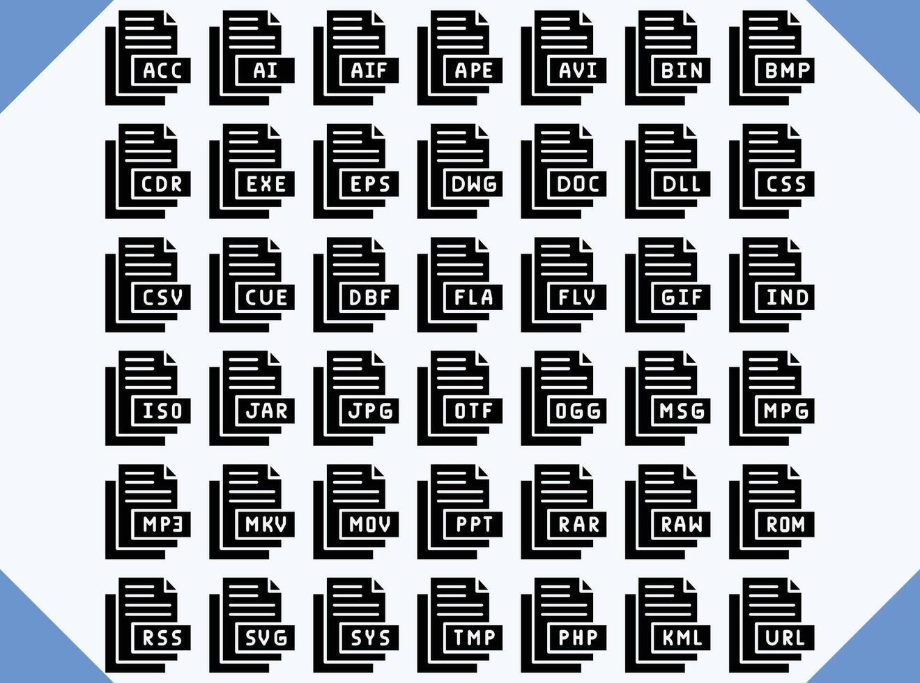 file format icon design for business and web vector