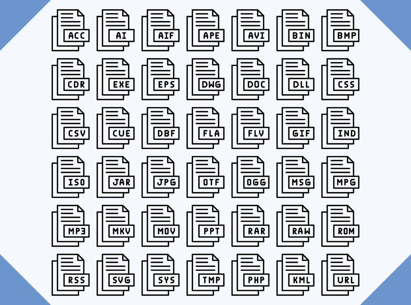 file format icon design for business and web vector
