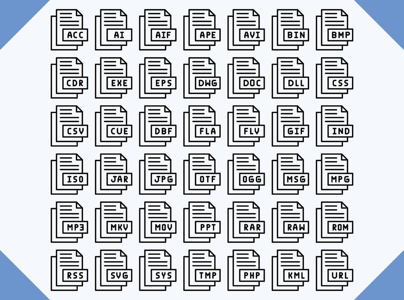 file format icon design for business and web vector