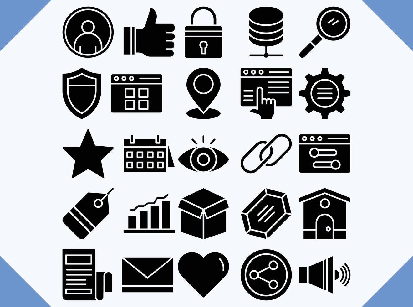 user interface filled icon set  vector design