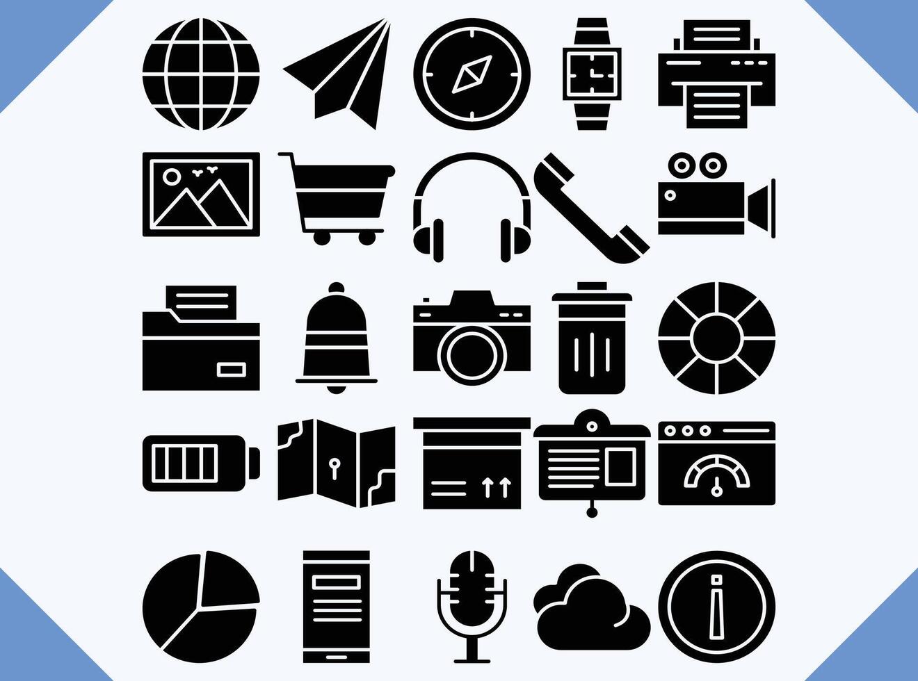 user interface filled icon set  vector design