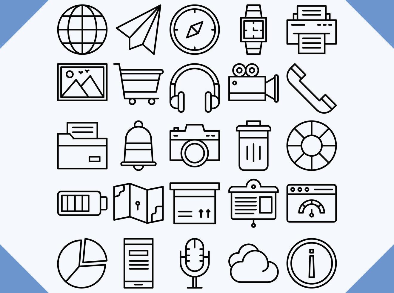 user interface line icon set  vector design