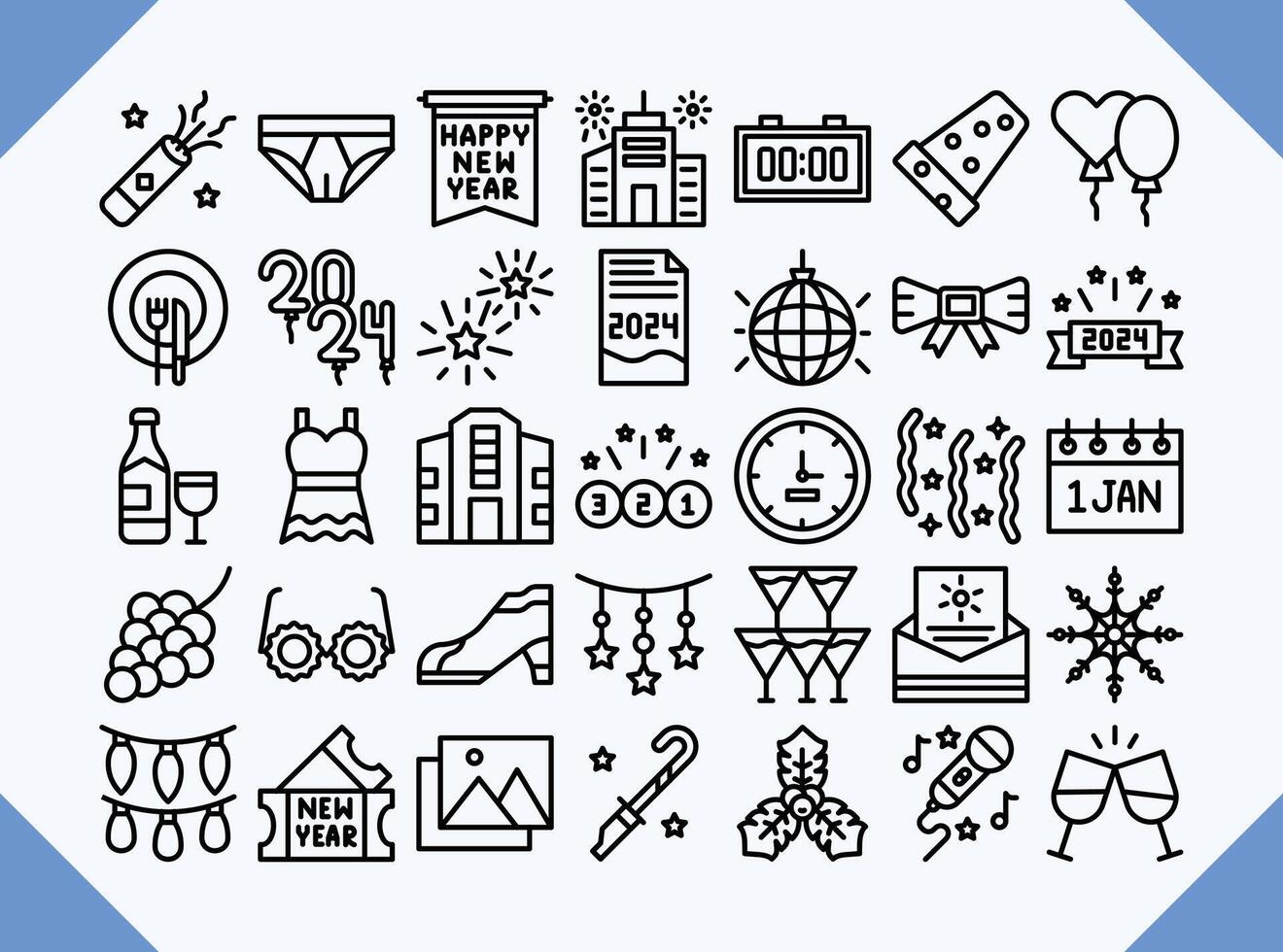 new year line vector design icon for business and web