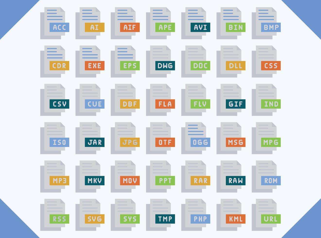 file format icon design for business and web vector