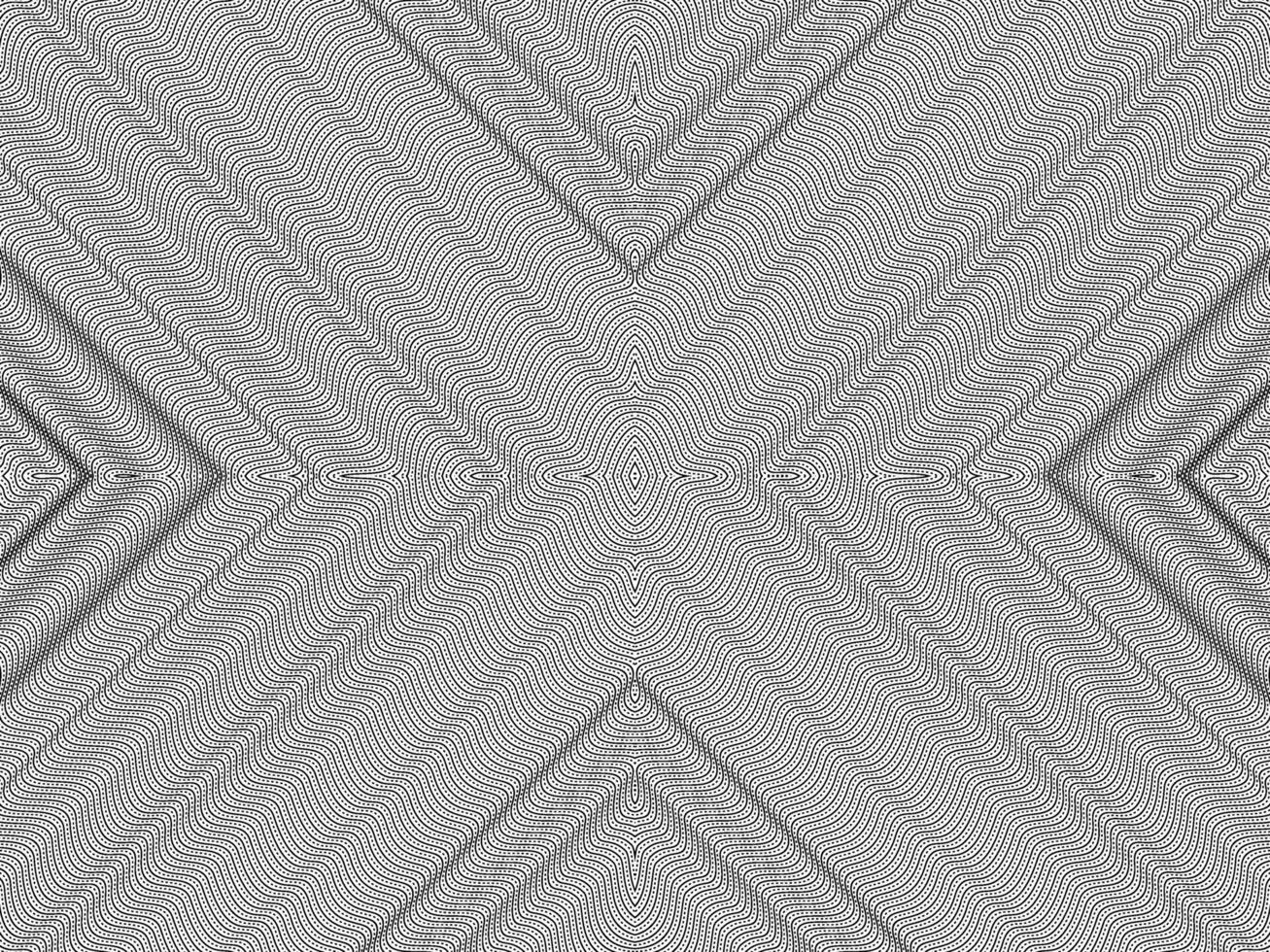 Optical Illusion Created from Artistic Lines Motifs Pattern, can use for Decoration, Background, Ornate, Fabric, Fashion, Textile, Carpet Pattern, Tile or Graphic Design Element. Vector Illustration