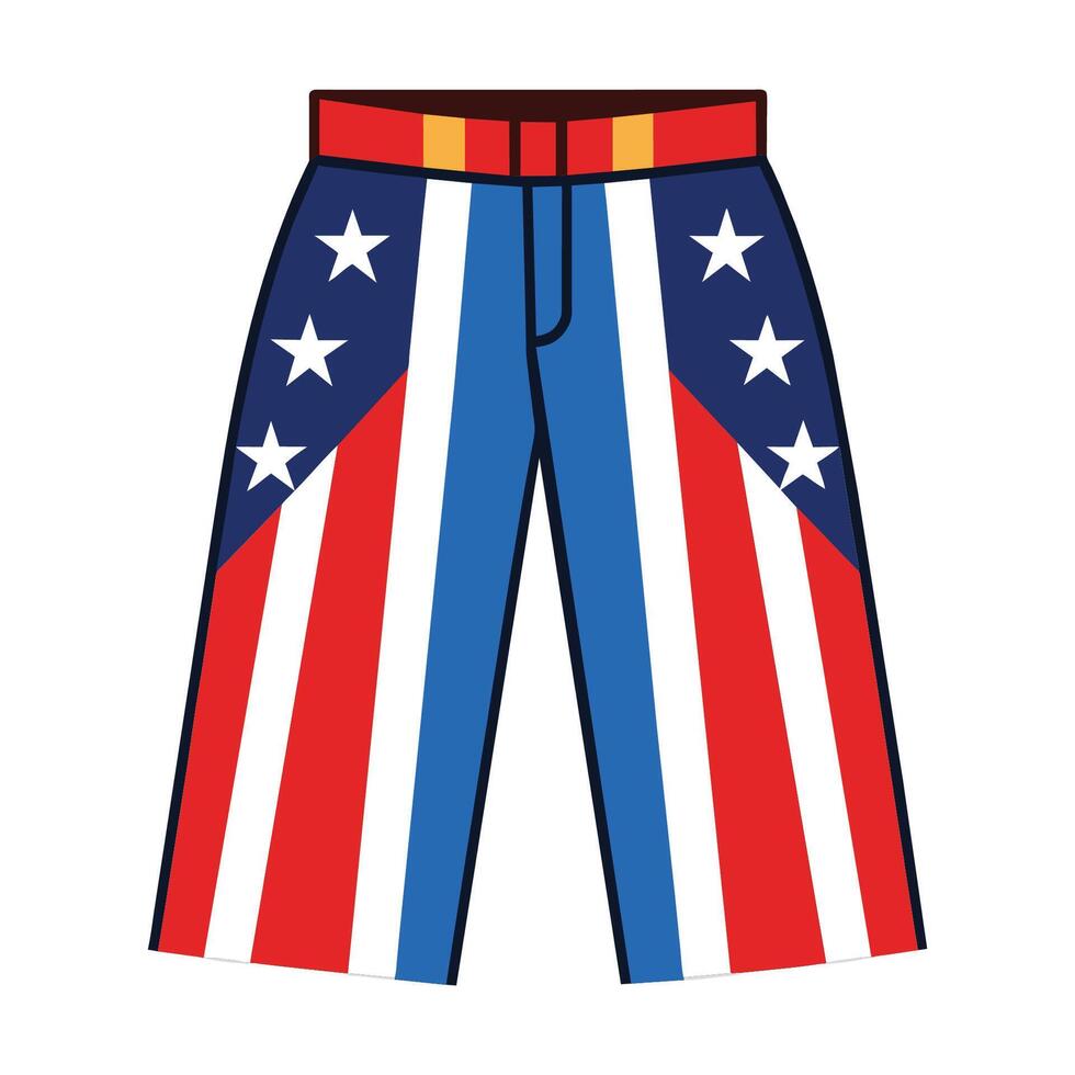 American short pant flat vector illustration