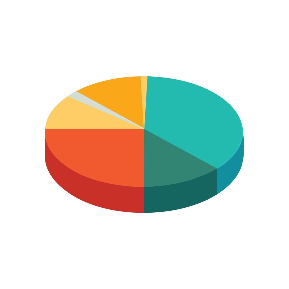 Chart pie interface icon isolated flat vector illustration