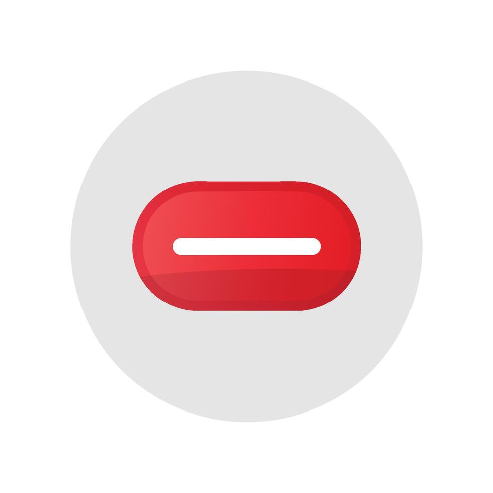 Minus interface icon isolated flat vector illustration.