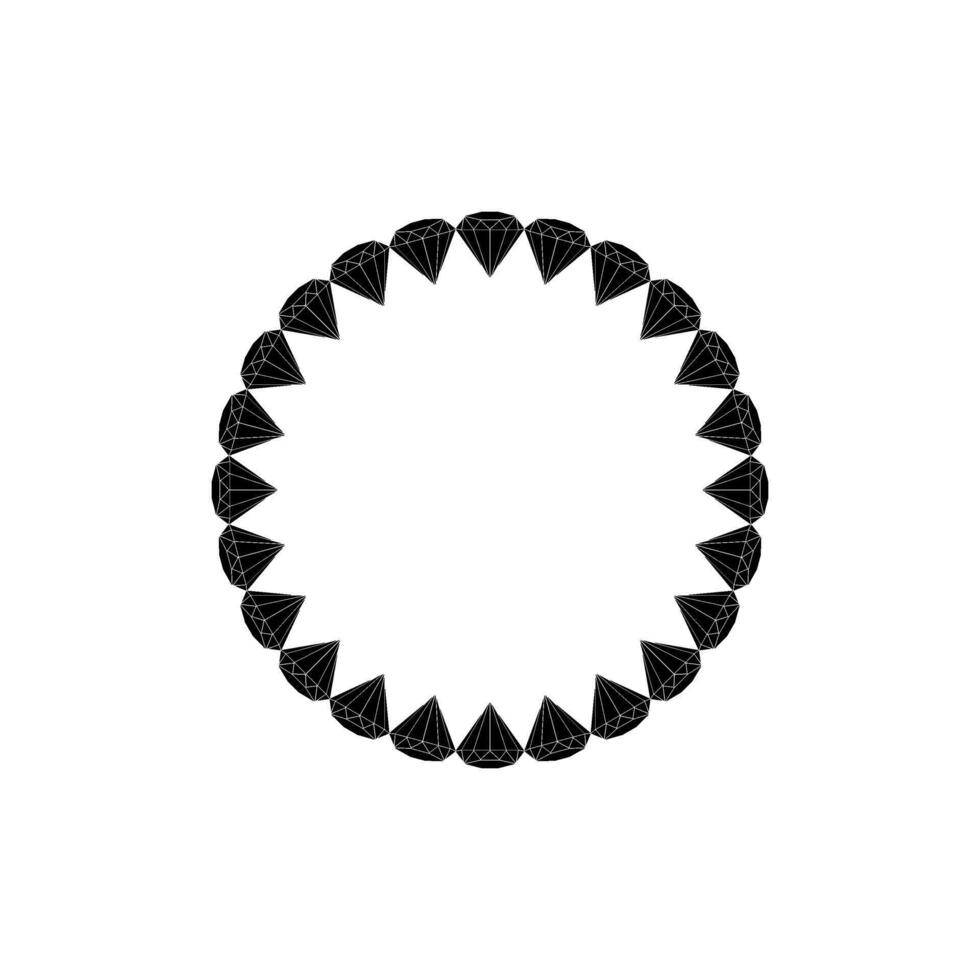 Diamond in Circle Shaped, can use for Art Illustration, Logo Gram, Frame Work, Background, Pictogram, Website, Apps, or Graphic Design Element. Vector Illustration