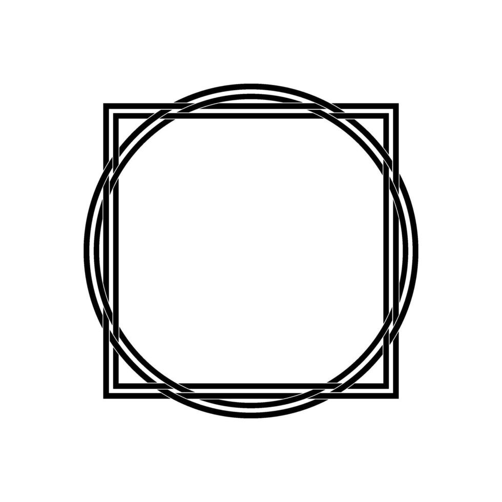 Circle and Square Composition, Flat and Weaving Style, can use for Logo Gram, Copy Space, Frame Work, Decoration, Ornate, or Graphic Design Element. Vector Illustration