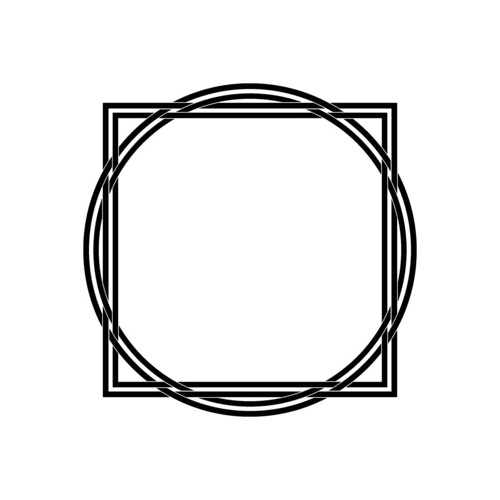 circulo y cuadrado composición, plano y Costura estilo, lata utilizar para logo gramo, Copiar espacio, marco trabajar, decoración, florido, o gráfico diseño elemento. vector ilustración