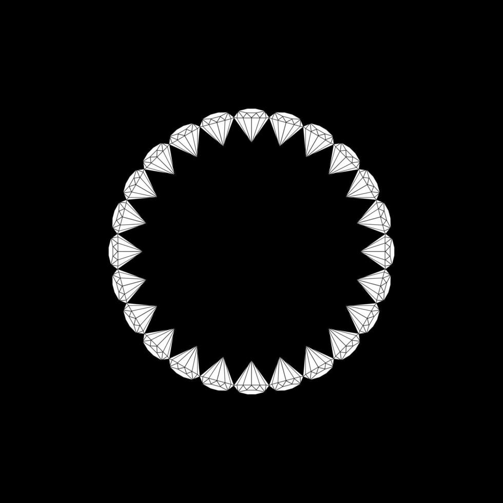 Diamond in Circle Shaped, can use for Art Illustration, Logo Gram, Frame Work, Background, Pictogram, Website, Apps, or Graphic Design Element. Vector Illustration