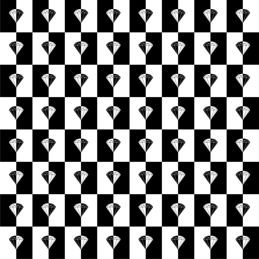 Diamond Shape in Contrast Color, Black White, can use for Wallpaper, Cover, Greeting Card, Decoration Ornate, Ornament, Background, Wrapping, Fabric, Textile, Fashion, Tile, Carpet Pattern, etc. vector