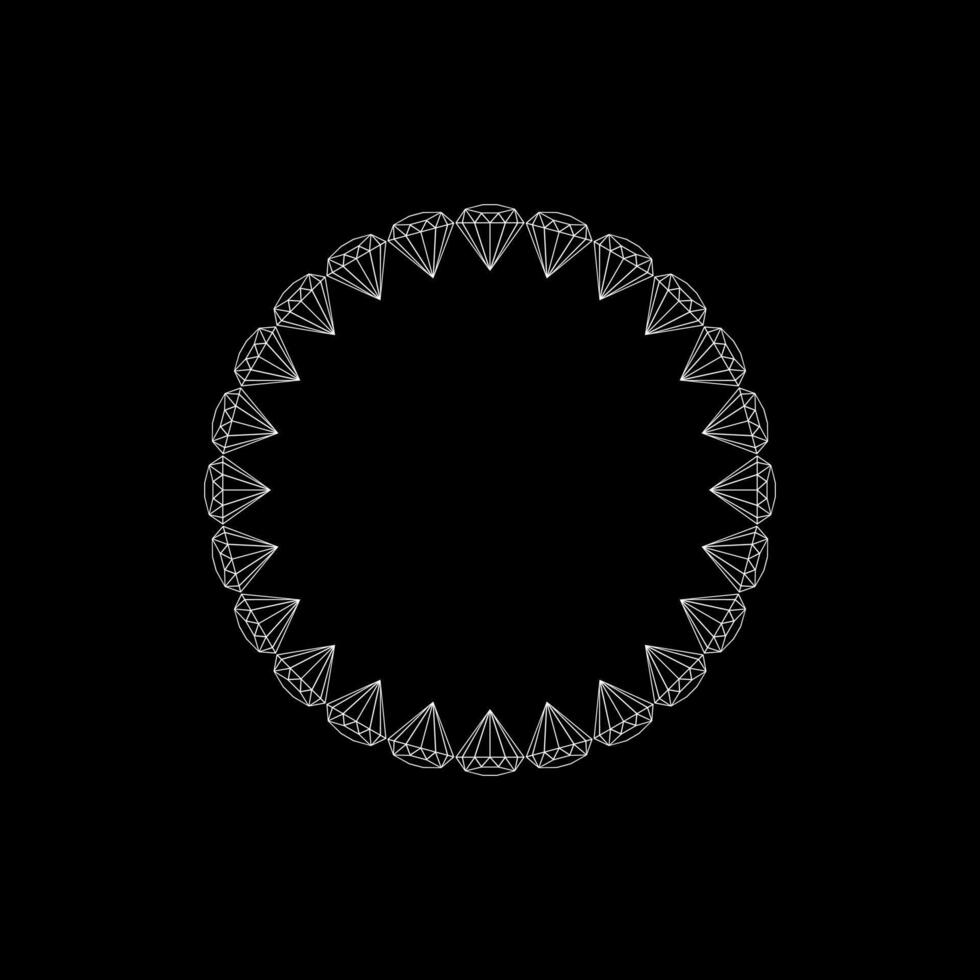 Diamond in Circle Shaped, can use for Art Illustration, Logo Gram, Frame Work, Background, Pictogram, Website, Apps, or Graphic Design Element. Vector Illustration